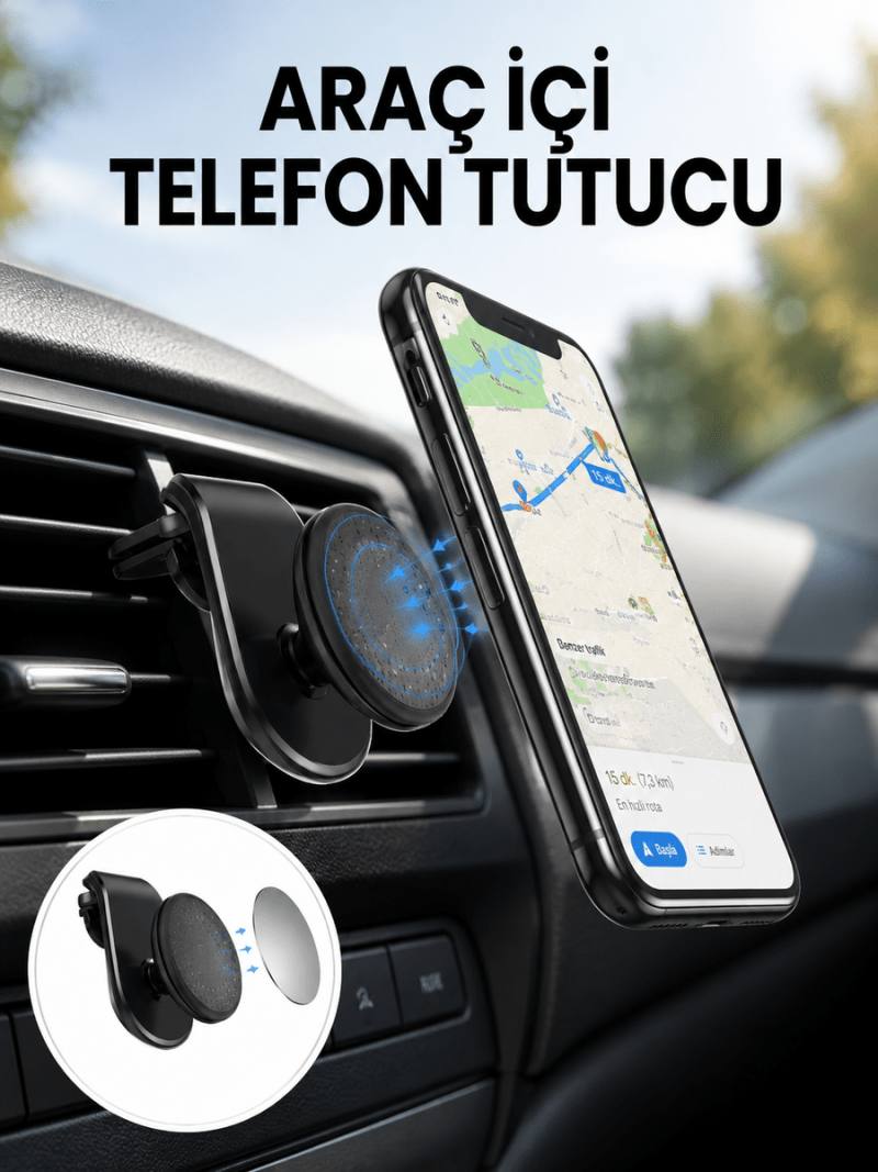 Güçlü Mıknatıslı Araç İçi Telefon Tutucu – Evrensel Uyum Yeni Nesil