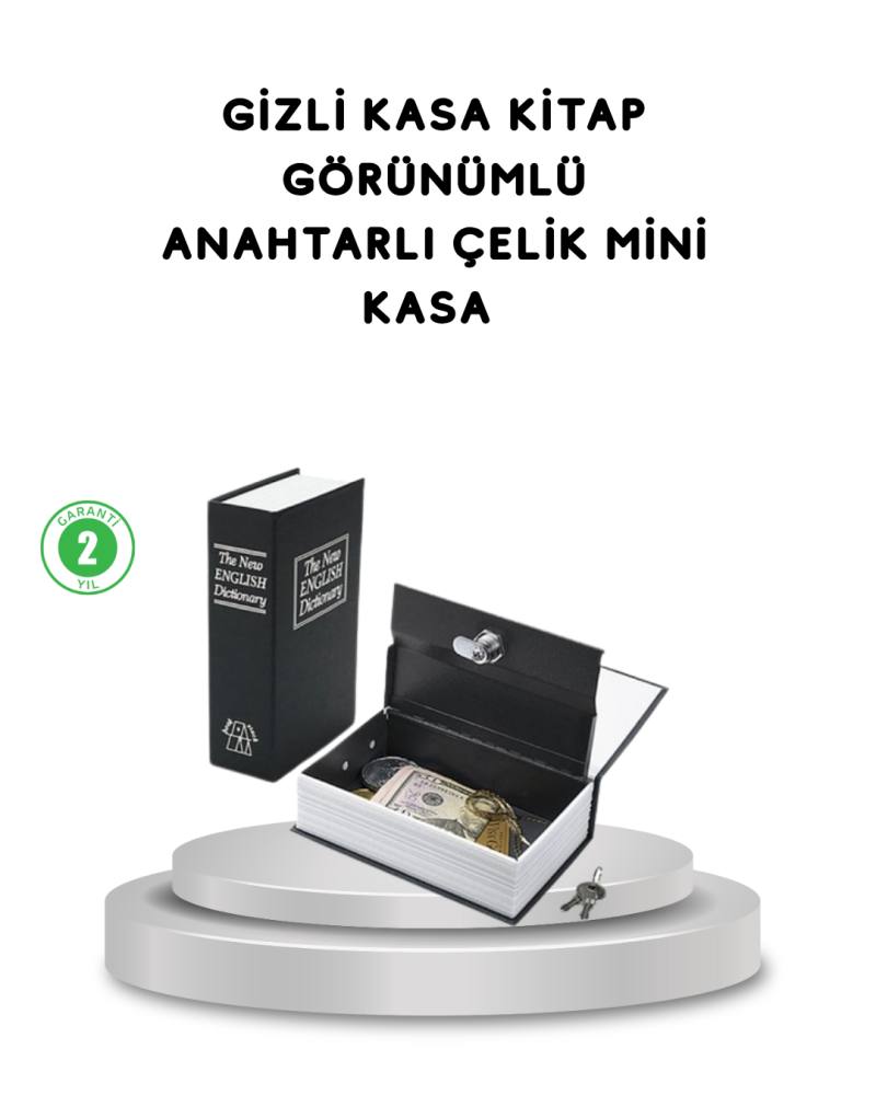 Gizli Kitap Kasa – Metal Gövdeli, Anahtarlı
