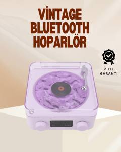 Retro Pikap Hoparlör – Şarjlı Kablosuz Projektör ve Gece Lambası