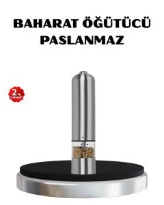 Modern Otomatik Baharat Öğütücü Seti – Pilli, Paslanmaz Çelik, LED Aydınlatmalı