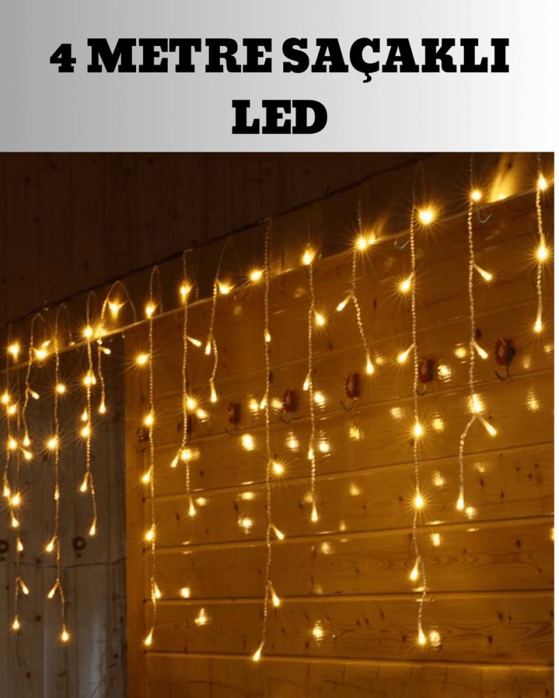 4 Metre Şelale Led Işık Perdesi Dekoratif