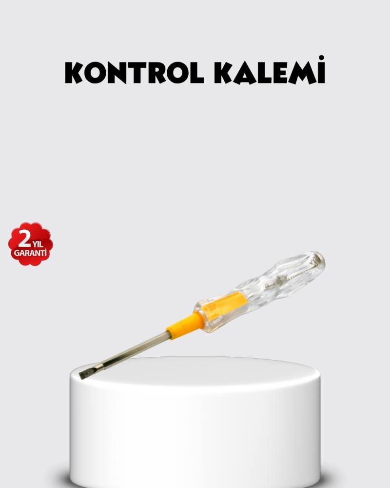 Neon Lambalı Elektrik Kontrol Kalemi Nikel Kaplama 110-220V