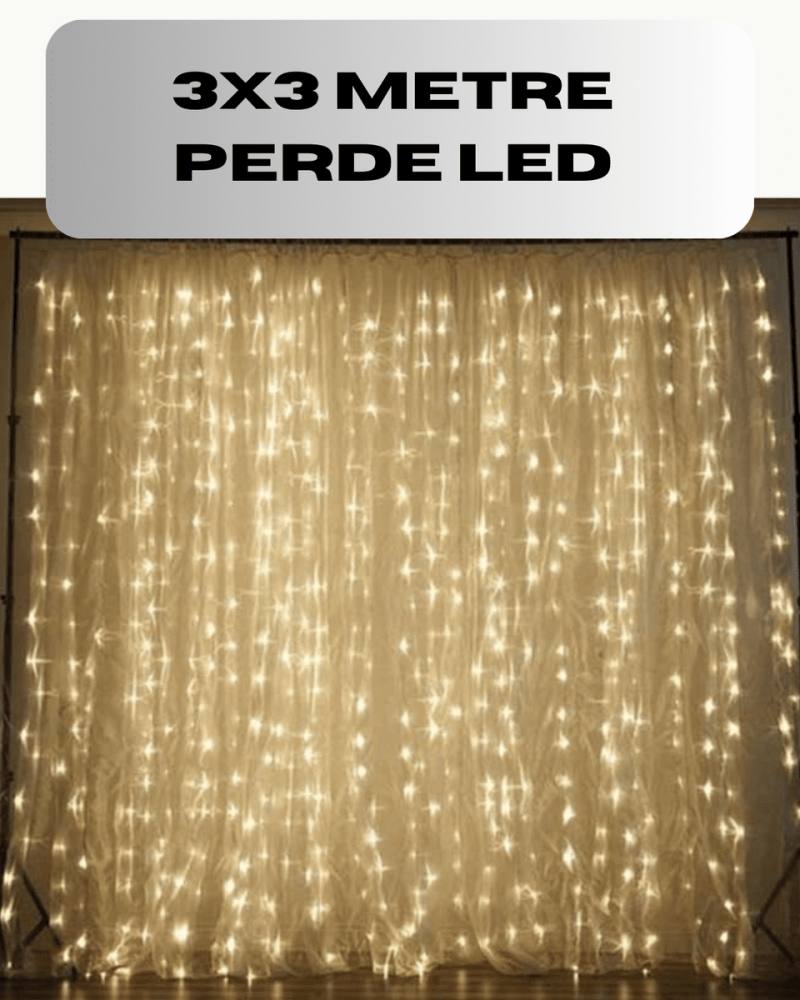 3x3 Perde LED Işık Şelale Model Özel Gün Dekoratif Aydınlatma