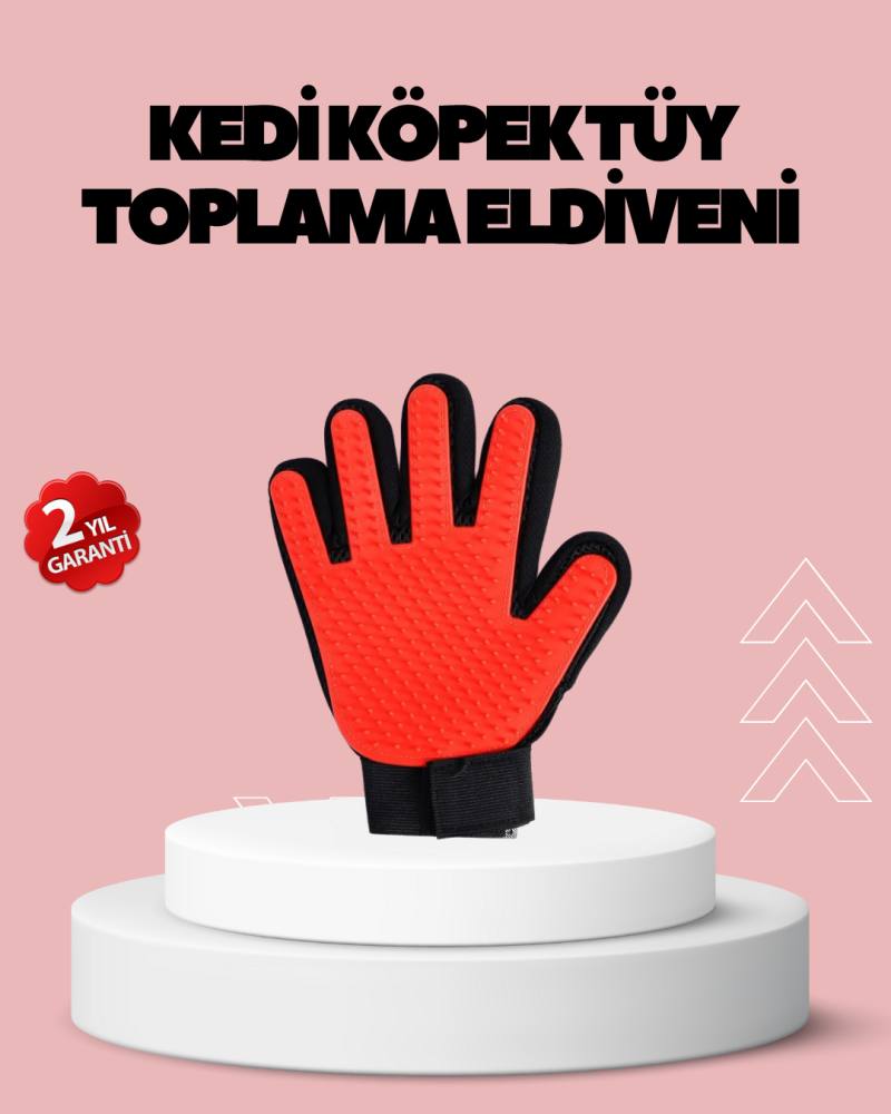 Evcil Hayvanlar İçin Tüy Dökülme Önleyici Eldiven – Masaj ve Temizlik İçin Yumuşak Silikon Uçlu