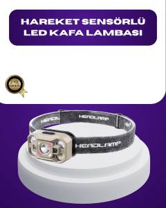 Wave Sensörlü LED Kafa Lambası Şarjlı Ayarlanabilir Işık