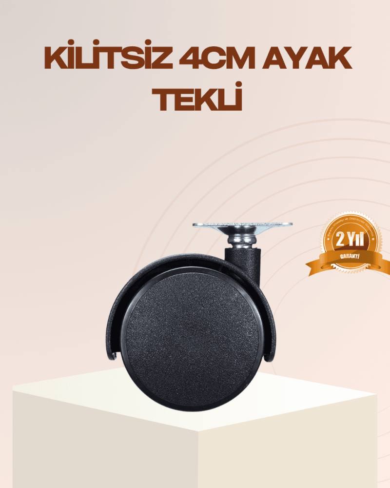 4 cm Kilitsiz Mobilya Ayağı Tekli Kolay Dönen Masa ve Sehpa Ayağı