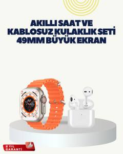 Watch 9 Max Akıllı Saat Kulaklık Seti Sağlık Takipli 45 mm Geniş Ekran
