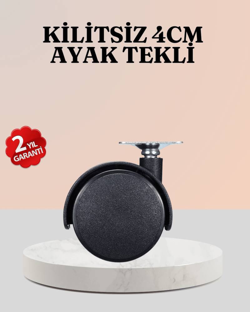 4 cm Çap Kilitsiz Tekerlek Ayağı Tekli Hafif Mobilyalar İçin