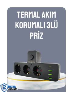 Anahtarlı Çoklu Priz 3 USB 1 Type-C Hızlı Şarj Destekli