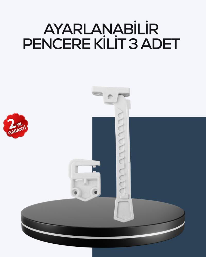 Çocuk Güvenliği İçin Cam Pencere Kilidi 3 Adet
