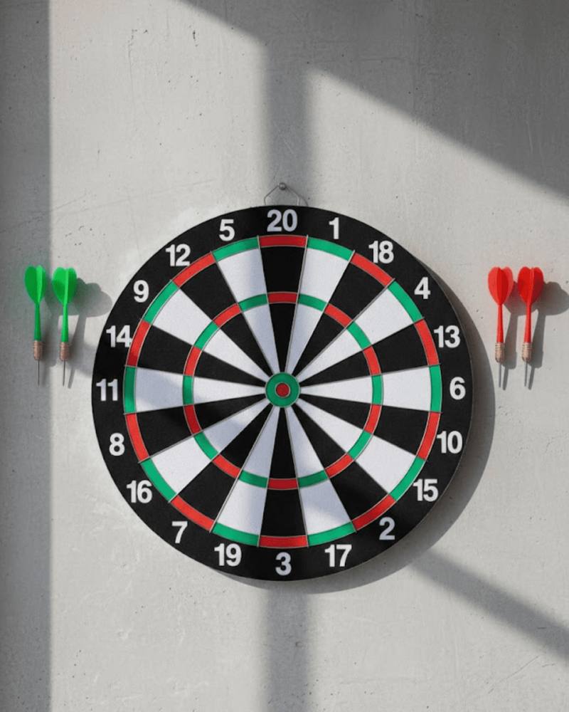 Ev ve Oyun Alanları İçin Dart Tahtası 12 İnç 4 Dart Oku Dahil