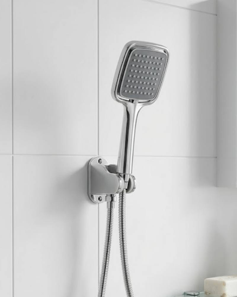 Siyah Duş Seti El Duşu Başlığı Spiral Hortum ve Duvar Askısı Banyo Duş Seti