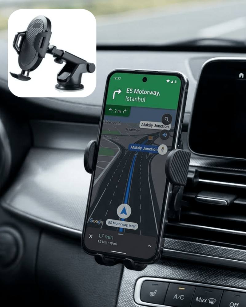 360° Döner Araç Telefon Tutucu Otomatik Kilit Mekanizmalı Stand
