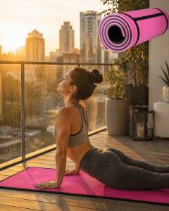 10 mm Egzersiz Matı Pilates Yoga Aerobik İçin Kaymaz Yüzey Kolay Temizlenebilir