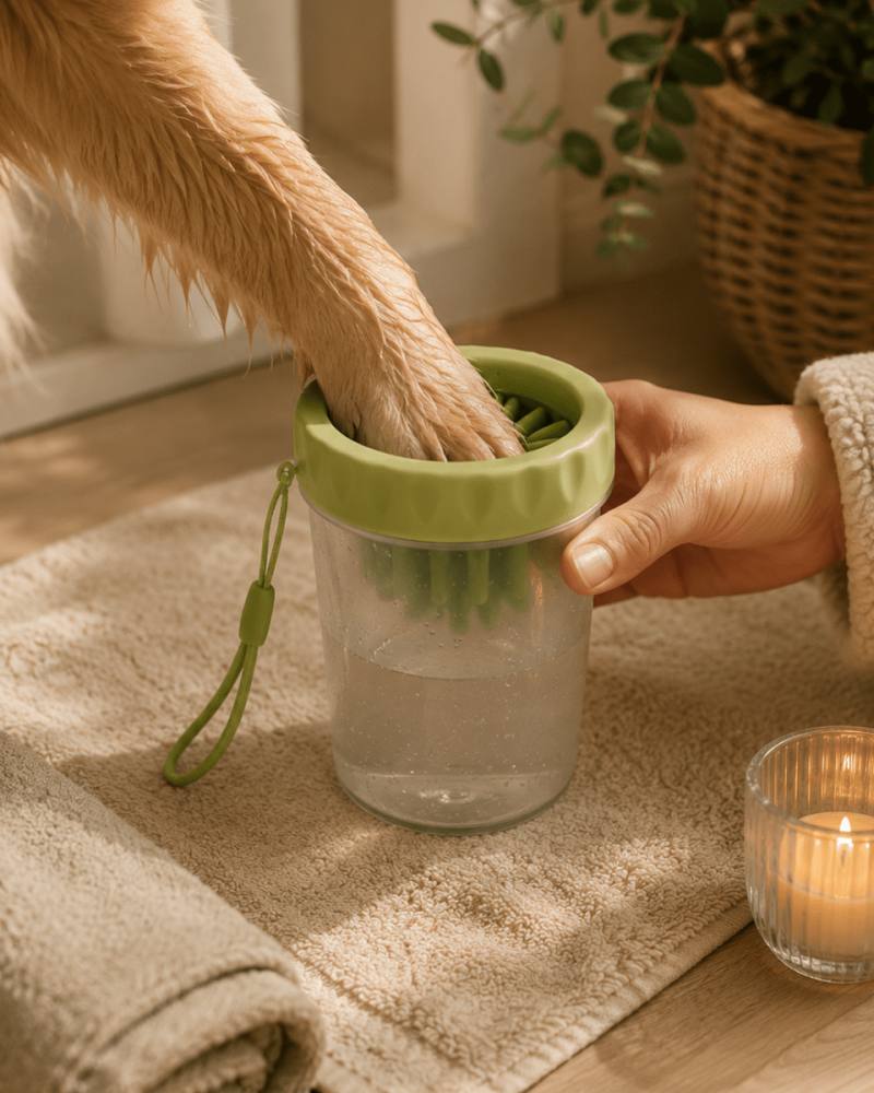 Silikon Fırçalı Köpek Pati Temizleme Kabı Orta ve Büyük Irklar İçin