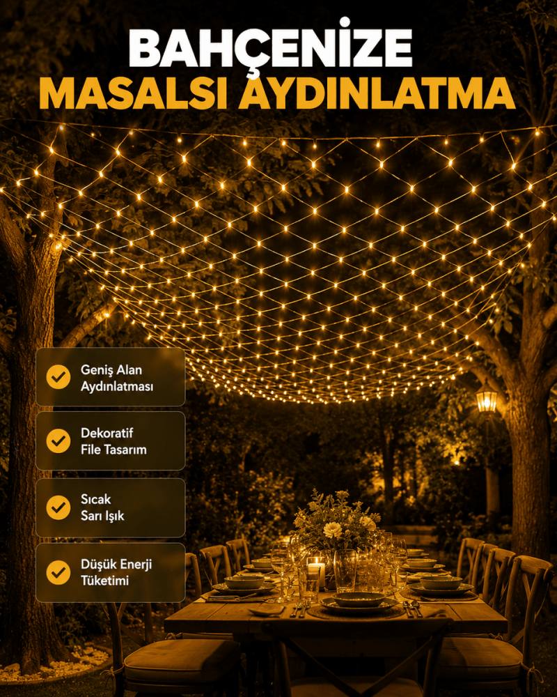 LED File Işık Dekoratif Ağ LED Aydınlatma İç Mekan Balkon Bahçe Süsü Yeni Nesil