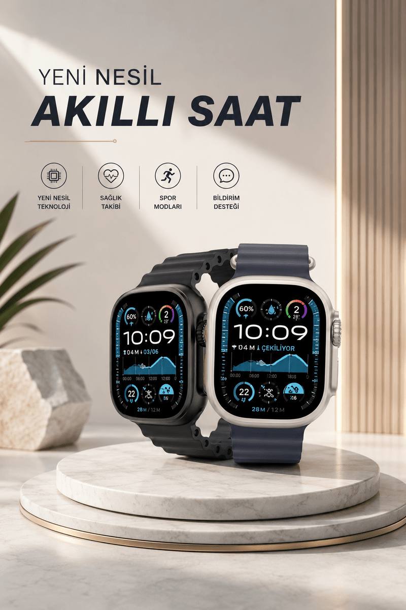 Akıllı Saat Sesli Görüşme Titreşimli GPS Bağlantısı Müzik Dinleme Sosyal Medya Bildirimleri