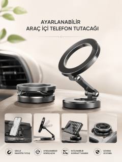 Araç İçi Telefon Tutacağı Manyetik Tasarım Ayarlanabilir