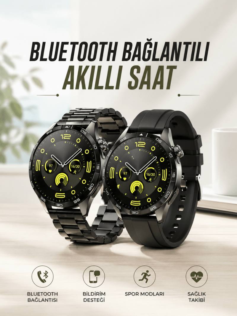 Akıllı Saat Sesli Görüşme, NFC Uyumlu, Bildirim Görme ve Uyku ve Sağlık Takibi