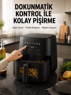Dijital Dokunmatik Air Fryer Yağsız Sıcak Hava Fritözü