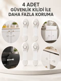 4'lü Esnek Kayışlı Çocuk Güvenlik Kilidi Pratik ve Güvenli Kullanım