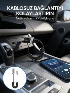 AUX Girişli Cihazlar İçin Kablosuz Bluetooth Adaptörü