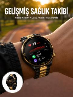 3 Bileklikli Amoled Akıllı Saat Bluetooth Çağrı ve Sağlık Takipli Yeni Nesil