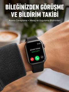 Arama Cevaplayabilen Akıllı Saat Bluetooth Bağlantılı Sosyal Medya Girişli Yeni Nesil