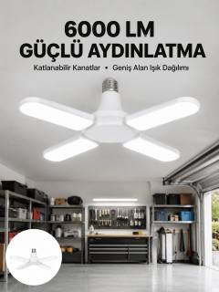 Enerji Tasarruflu LED Ampül 60 Watt 4 Kollu Beyaz Işık Yeni Nesil