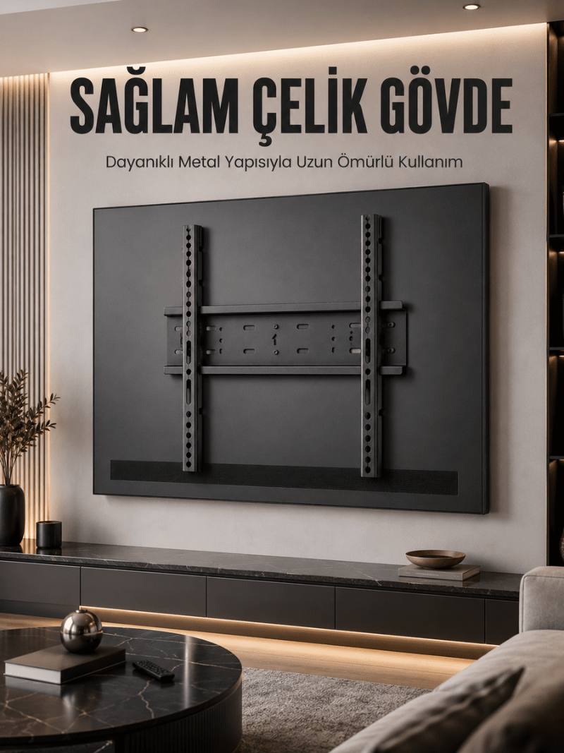 Büyük Ekran TV Duvar Askısı 50-95 İnç Dayanıklı Sabit Askı Aparatı Kolay Kurulum
