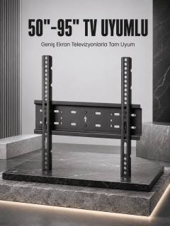 TV Duvar Askı Aparatı 50-95 İnç Uyumlu Güvenli Sabit Montaj