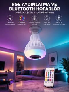Kablosuz Bluetooth Hoparlör Led Lamba