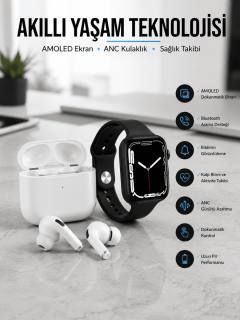 2025 Model Akıllı Saat ve Yeni Nesil Pro Bluetooth Kulaklık TWS Yüksek Ses Kaliteli