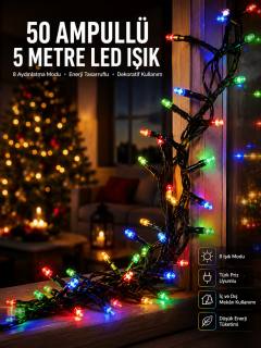 Karışık Renk Pilli Led Işık Çok Fonksiyonlu Enerji Tasarruflu 5 Metre