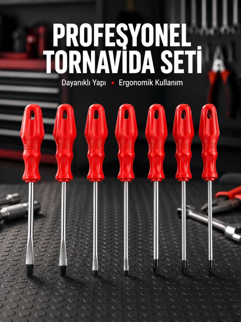 Profesyonel ve Günlük Kullanıma Uygun 7li Tornavida Seti