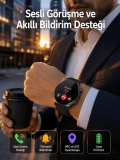Akıllı Saat Adımsayar Nabız Ölçer Titreşim Özellikli Çağrı Cevaplama Sosyal Medya Yeni Nesil