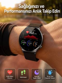 Çok Fonksiyonlu Akıllı Saat Bluetooth Bağlantılı Çağrı Cevaplayabilen Uzun Pil Ömrü Yeni Nesil