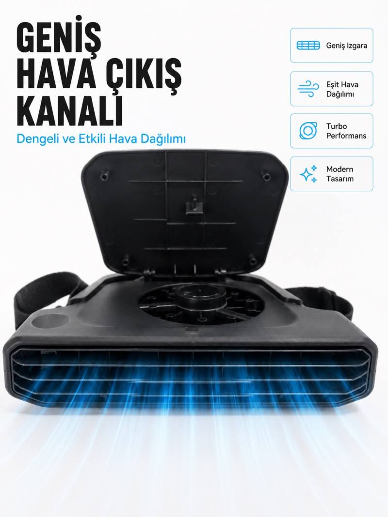 5 Kademeli Araç İçi Boyun Serinletme Fanı Güçlü Turbo Hava Akışlı USB Şarjlı