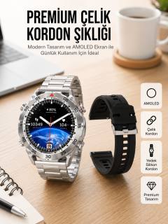2025 Model Yuvarlak Ekran Android ve İOS Uyumlu GPS Takibi Yapabilen Akıllı Saat Yeni Nesil