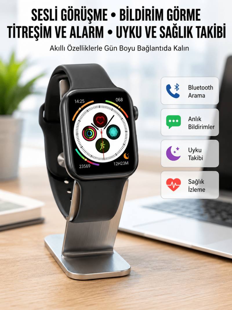 Dokunmatik Ekran Akıllı Saat Tema Değiştirme Şık ve Modern Unısex