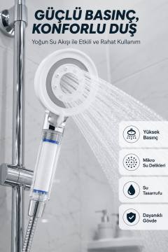 Su Tasarruflu Filtreli Duş Başlığı Yüksek Basınçlı Modern Duş Başlığı