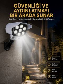 LED Lamba-Güneş Paneli Destekli Uzaktan Kumandalı Solar LED Lamba