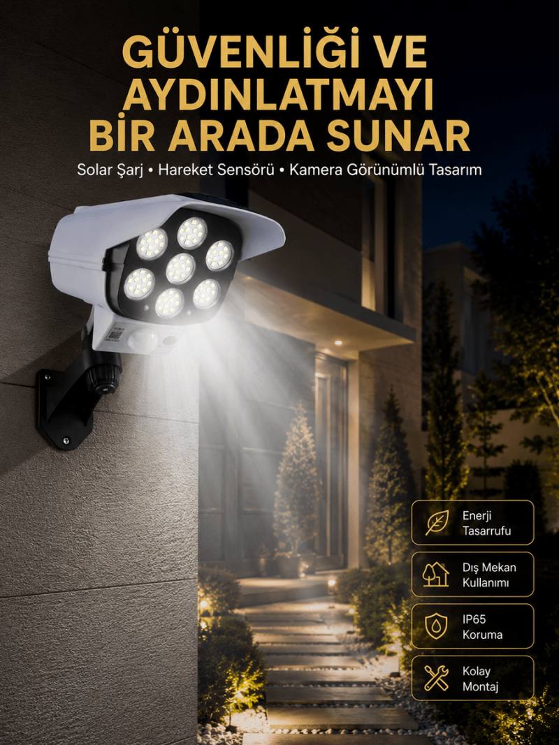 LED Lamba-Güneş Paneli Destekli Uzaktan Kumandalı Solar LED Lamba