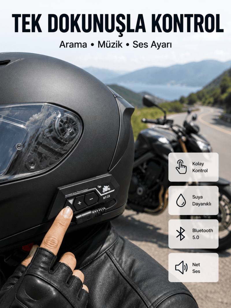 Motosiklet Sürüşleri İçin BT22 Kask Bluetooth Kulaklık Mikrofonlu Yeni Nesil