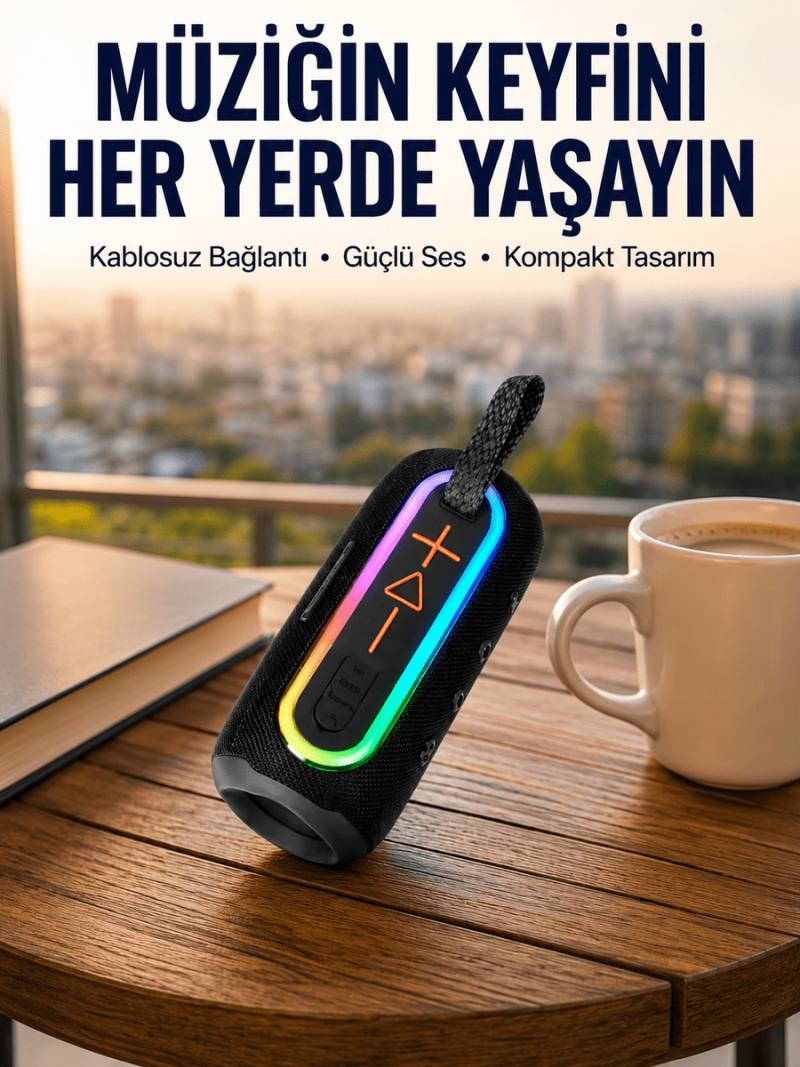 Yüksek Ses Kaliteli Kablosuz Hoparlör LED Işıklı Yeni Nesil