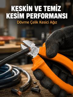 Profesyonel Kullanıma Uygun Dövme Çelik Yan Keski
