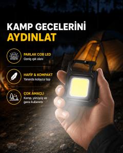 USB Type-C Şarjlı Mini Fener – Manyetik, Katlanabilir ve Şişe Açacaklı Tasarım Yeni Nesil