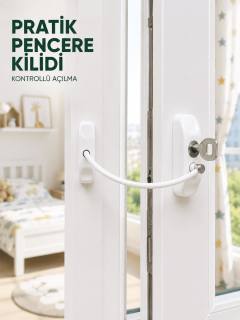 Çocuk Güvenliği İçin Pencere Emniyet Kilidi Anahtarlı Kablolu Güvenlik Aparatı