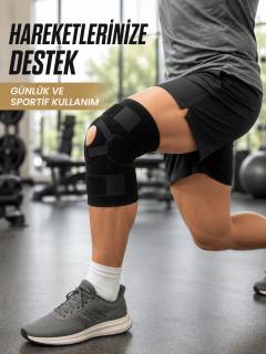Ligamentli Dizlik Açık Patella Yan Destekli Ayarlanabilir Bantlı Sporcu Dizliği