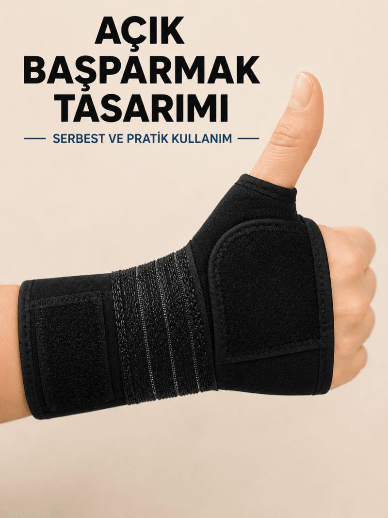 Avuç İçi Destekli El Bilekliği Metal Destekli Ayarlanabilir Bilek Ateli